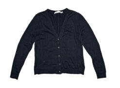 Christian Dior Uniform Black Wool Bee Logo V-Neck Cardigan Sweater Size 38