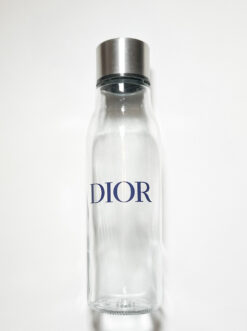 Dior Glass Blue Logo Water Bottle