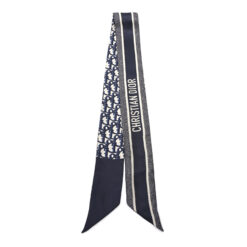 Christian Dior Mitzah Blue Silk Twill Oblique Bandeau Scarf