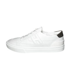 Hermes NEW Men's Deep Brown Shiny Lizard White Calfskin Sneakers Size 41