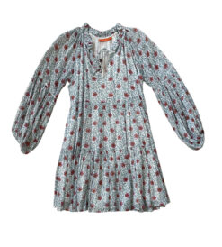 Oliphant Tuckernuck Floral Print Balloon Sleeve Mini Dress Size XS