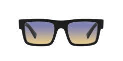 PRADA Symbole SPR19W Black Frame Clear Fifty Yellow Dark Blue Lens Sunglasses NEW
