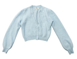 27 Miles Malibu Blue Cashmere Knit V-Neck Cropped Cardigan Sweater Size XS
