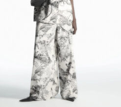 COS Botanical Floral Print High Rise Wide Leg Pants Size 6