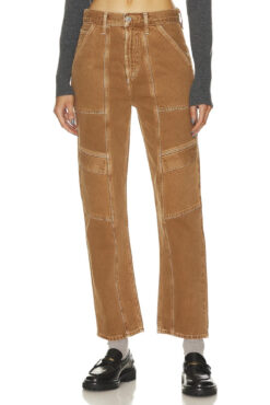 AGOLDE NWT Cooper Cargo Beeswax Brown Denim High Rise Straight Jeans 24