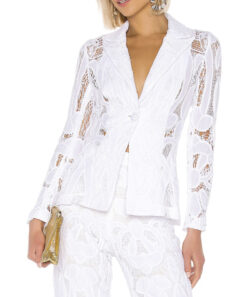 ALEXIS Durham White Lace One Button Jacket Blazer Size XS
