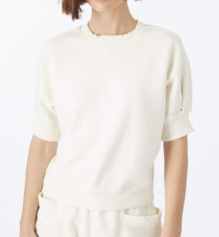 AMO Eileen Eggshell Raglan Short Sleeve Sweatshirt Shirt Top XS