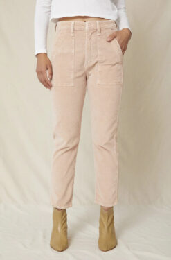 AMO Easy Army High Rise Pink Clay Corduroy Trousers Pants Size 24