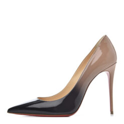 Christian Louboutin NIB Decollete 554 Patent Degrade Heels Pumps 39.5 Black Nude