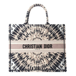 CHRISTIAN DIOR Canvas Embroidered Tie Dye Large Book Tote Bag