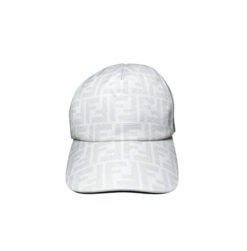 FENDI White Monogram FF Zucca Jacquard Baseball Cap Hat One Size