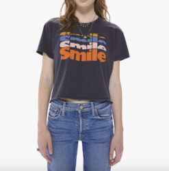Mother NWT The Rowdy Cutoff Smile Tee T-Shirt Top Size XS NEW