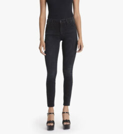 Mother The Looker High Rise Waist Black Hawk Denim Ankle Jeans Size 25