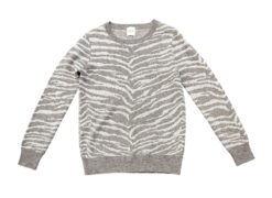 Madeleine Thompson Juno Silver & Gray Cashmere Wool Knit Pullover Sweater Medium