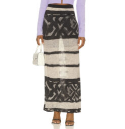 OSKLEN Brazil Beige Printed Midi Maxi Long Skirt Size Medium