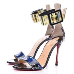 Christian Louboutin NIB Blade Runana Patent Ankle Strap Stiletto Heels Sandals