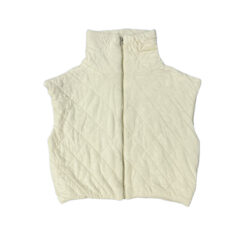 Stateside NWT Cream Quilted Cotton Cropped Vest Size XS NEW