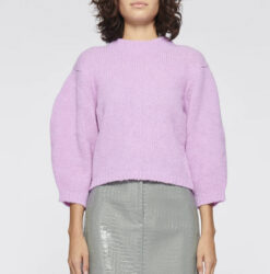 TIBI Cozette Pink Alpaca Knit High Cropped Pullover Sweater Size XS