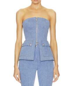 Veronica Beard NWT Maeve Strapless Zip Front Bustier Top Blouse Size 0 NEW