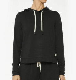 Vuori Women's Essential Halo Hoodie Black Heather DreamKnit Pullover Sweater Large