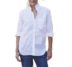 Frank & Eileen Joedy White Crinkle Oversized Button Long Sleeve Shirt Top Blouse Medium