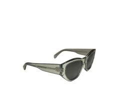Celine CL40219I 93N Triomphe Transparent Frame Green Lens Cat Eye Sunglasses