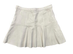 JOIE Ivory White Lambskin Leather Mini Skater Skirt Size Small