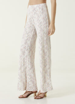 Missoni NWT Crochet Wool Knit Zig-Zag High Rise Wide Leg Pants Size 38 $1260