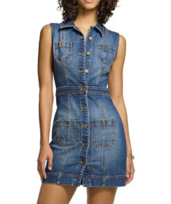Ramy Brook Katalina Blue Denim Sleeveless Mini Dress Size 27