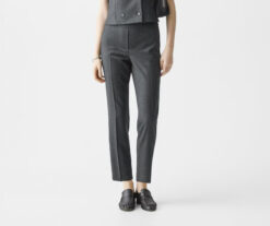 Theory NWT Treeca Black Melange Soft Crunch Pull On Straight Pants Size 2 NEW $325