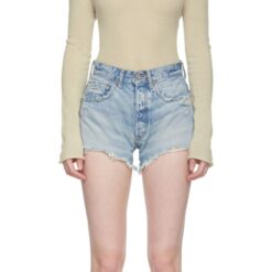 Moussy Vintage Etna Distressed Denim High Rise Button Fly Jean Shorts Size 27