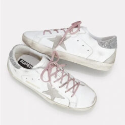 Golden Goose Superstar Private Edition White Leather Glitter Sneakers Size 37