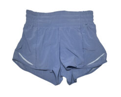 Lululemon Womens Hotty Hot Mid Rise 2.5" Lined Running Shorts 2 Oasis Blue
