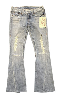 True Religion NWT Joey Vintage Y2K Low Rise Twisted Flare Jeans Size 28