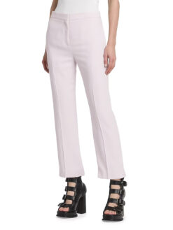 ALEXANDER MCQUEEN NWT Women's Porcelain Pink Crepe Cropped Cigarette Pants 38