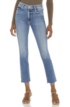 MOTHER Women's Mid Rise Dazzler Ankle Fray Jeans Riding The Cliffside 28