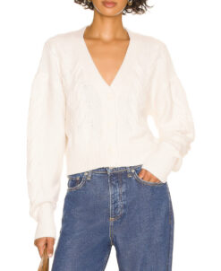 Rag & Bone Taylor Cardigan Medium Ivory Cable Knit Oversized Chunky Sweater