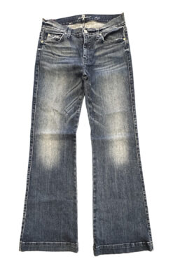 7 FOR ALL MANKIND Dojo Blue Mid Rise Stretch Flare Jeans Size 29