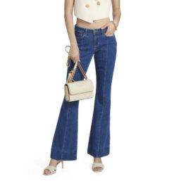 L'Agence Lenora Low Rise Flare Jeans Claremont Blue Stretch Denim Size 27 $275