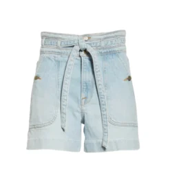 FRAME NWT Brigette Triple Tie Waist High Rise Jean Shorts 23 NEW $215