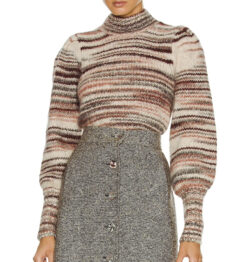 Veronica Beard Alston Alpaca Wool Chunky Knit Mock Neck Sweater Small $450