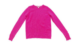 Autumn Cashmere Neon Pink Distressed Cashmere Crew Neck Sweater Size XS