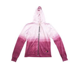 Aviator Nation Faded Berry Ombre Hoodie Full Zip Lounge Sweatshirt Jacket Small