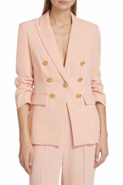 Veronica Beard Tomi Ballet Pink Dickey Double Breasted Jacket Blazer Size 4