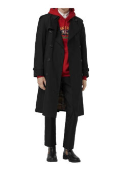 Burberry Men's Westminster Heritage Black Nova Check Lined Trench Coat Size 48