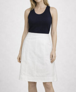 Fendi White Cotton A-Line Knee Length Skirt Size 40 Italy