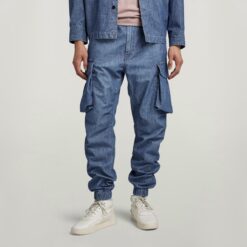 G-Star Raw Premium Combat Cargo Trainer Faded Blue Pants Size 33