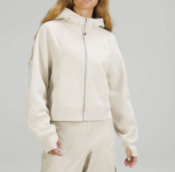 Lululemon Natural Ivory Oversized Full Zip Scuba Hoodie Sweatshirt Size XS/S