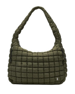 FREE PEOPLE Seagrass Green Large Quilted Carryall Tote Bag With Zip Pouch NEW