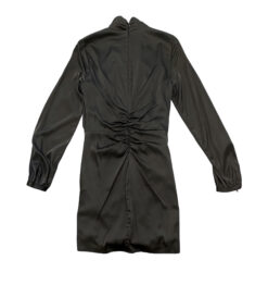 Alternative view of Bailey 44 Cobie Black Silk Satin Twisted High Neck Long Sleeve Mini Dress Small